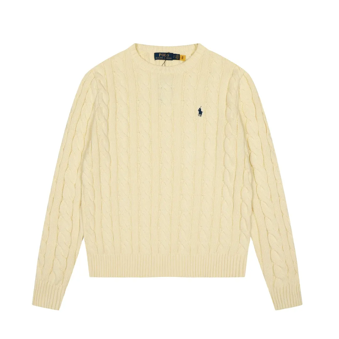P220 Top quality" Style number: DS012# (not off the shelves all year round) [Ralph Lauren round neck solid color pony embroidered logo twist knitted sweater] ✅Ralph Lauren Ralph Lauren classic basic versatile unisex knitted pullover round neck sweater ✅Main supplier platform live broadcast Wholesale entity Replenish when out of stock Not off the shelf ✅ZP quality 1:1 version Scan the code to enter the GF website Counter quality ✅Detailed quality is the only one in Guangzhou Imported quality cotton yarn, focusing on high-end, cost-effective, good quality needless to say ✅The version is restored to the original order, the maximum size can be worn up to 190 pounds, loose, comfortable and stress-free ✅The upper body is simple and easy to match, ootd must-have style, good-looking clothes are never picky, a must-have in couples' wardrobes.